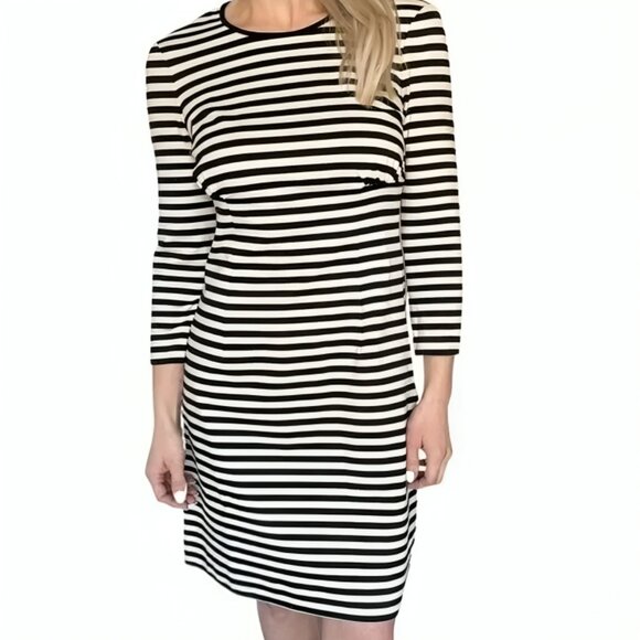 Kate Spade Black & White Striped Dress 4 - Picture 2 of 3